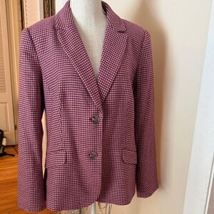 Talbots Women's Houndstooth Blazer - Pink